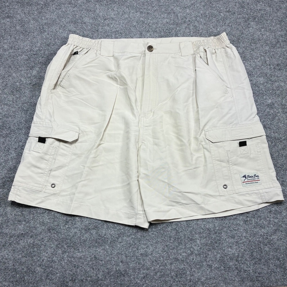 Bimini‎ Bay Outfitters Mens Cargo Fishing Shorts Size 42 Khaki Nylon Performance